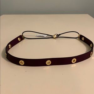 Dark purple leather headband